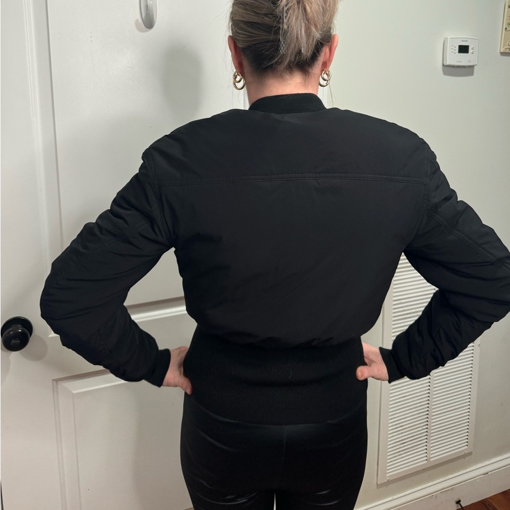 T ALEXANDER WANG BLACK CROPPED BOMBER JACKER 4 - Picture 13 of 14